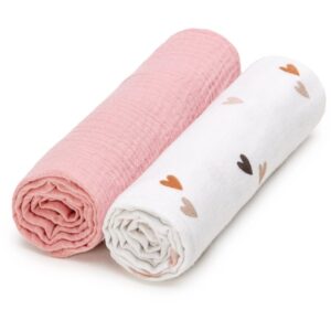 T-TOMI BIO Muslin Diapers scutece textile Love 65 x 65 cm 2 buc-ro