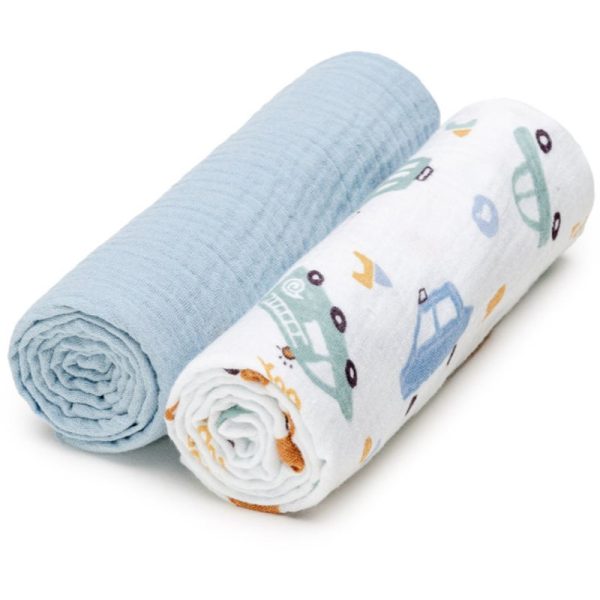T-TOMI BIO Muslin Diapers scutece textile Traffic 65x65 cm 2 buc-ro