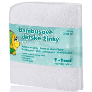 T-TOMI Bamboo Washcloth White Balsam de spalat 25x25 cm 4 buc-ro