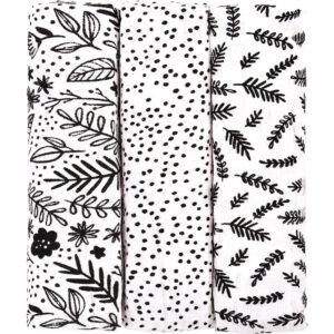 T-TOMI TETRA Black Flowers scutece textile 70x70 cm 3 buc-ro