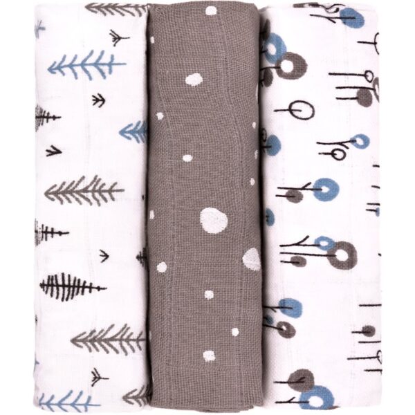 T-TOMI TETRA Grey Trees scutece textile 70x70 cm 3 buc-Țena