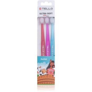 TELLO 4480 Junior 3pack periuta de dinti pentru copii 3 buc-Țena