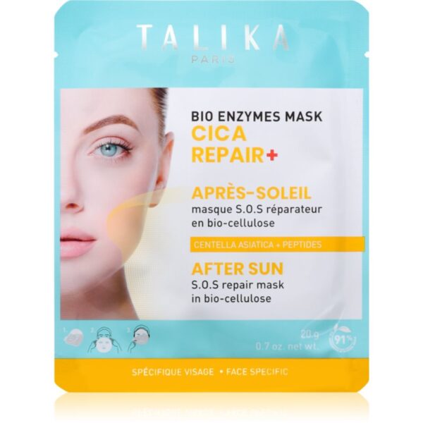 Talika Bio Enzymes Cica Repair After Sun mască textilă calmantă dupa expunerea la soare 20 g-Țena