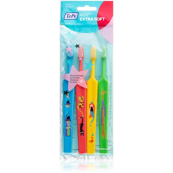 TePe Kids Extra Soft Perii de dinți soft pentru copii 4 buc-Țena