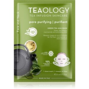 Teaology Face Mask Green Tea AHA masca de celule cu efect de curatare si reimprospatare pentru față și gât 21 ml-ro