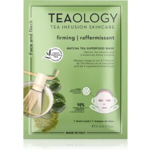 Teaology Matcha Tea Superfood Mask mască textilă pentru contururile faciale
