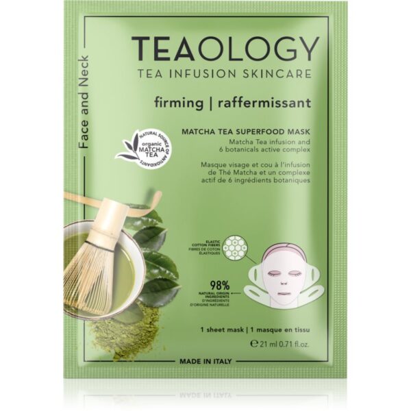 Teaology Matcha Tea Superfood Mask mască textilă pentru contururile faciale
