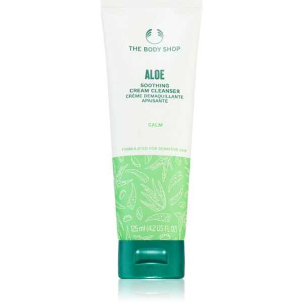The Body Shop Aloe Soothing Cream Cleanser lapte pentru curatare pentru netezirea pielii 125 ml-Țena