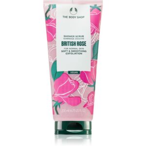 The Body Shop British Rose Shower Scrub exfoliant delicat pentru corp cu aromă de trandafiri 200 ml-Țena