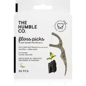 The Humble Co. Floss Picks scobitoare Charcoal 50 buc-ro