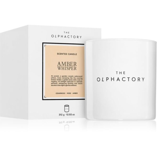 The Olphactory White Insignia Amber Whisper lumânare parfumată 310 g-ro