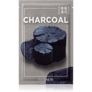 The Saem Natural Mask Sheet Charcoal mască cu efect de curățare 21 ml-ro
