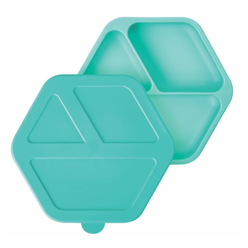 Tiny Twinkle Silicone Plate farfurie compartimentată cu capac Mint 1 buc-ro