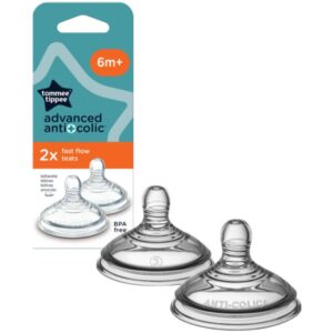 Tommee Tippee Closer To Nature Advanced Anti-colic Teat tetină pentru biberon Fast Flow 6m+ 2 buc-ro