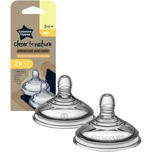 Tommee Tippee Closer To Nature Advanced Anti-colic Teat tetină pentru biberon Medium Flow 3m+ 2 buc-ro