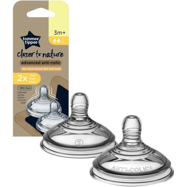 Tommee Tippee Closer To Nature Advanced Anti-colic Teat tetină pentru biberon Medium Flow 3m+ 2 buc-ro