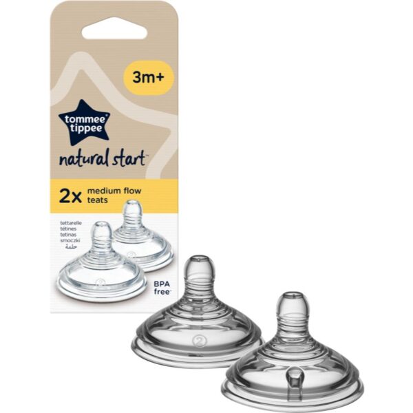 Tommee Tippee Natural Start Anti-Colic Teat tetină pentru biberon Medium Flow 3 m+ 2 buc-ro