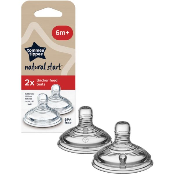 Tommee Tippee Natural Start Anti-Colic Teat tetină pentru biberon Thick Feed 6m+ 2 buc-ro