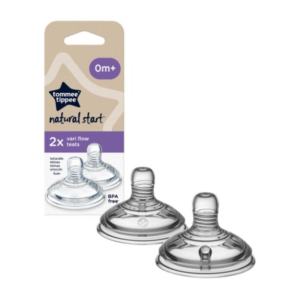 Tommee Tippee Natural Start Anti-Colic Teat tetină pentru biberon Variable Flow 0m+ 2 buc-ro