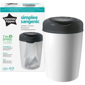 Tommee Tippee Simplee White coș pentru scutece + casetă de rezervă 1 buc-ro