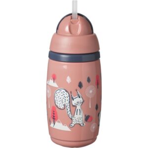 Tommee Tippee Superstar Insulated Straw Pink ceasca cu pai pentru copii 12m+ 266 ml-Țena