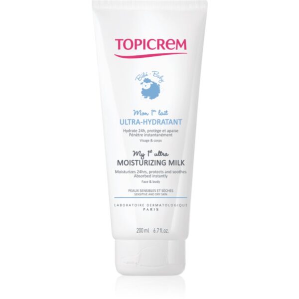 Topicrem BABY My 1st Ultra-Moisturizing Milk loțiune hidratantă pentru corp și față pentru piele uscata si sensibila 200 ml-Țena