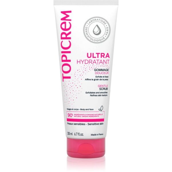 Topicrem UH BODY Gentle Scrub exfoliant delicat pentru corp pentru piele sensibila 200 ml-Țena