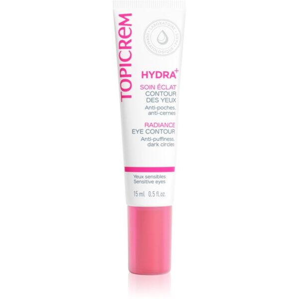 Topicrem UH FACE HYDRA+ Radiance Eye Contour crema de ochi iluminatoare impotriva pungilor de sub ochi 15 ml-Țena