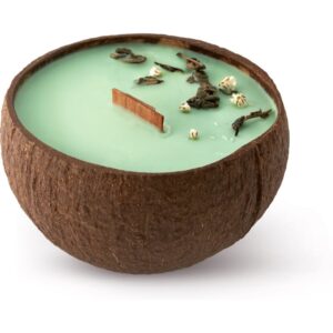 Tropicandle Green Tea lumânare parfumată cu fitil din lemn 350 ml-ro