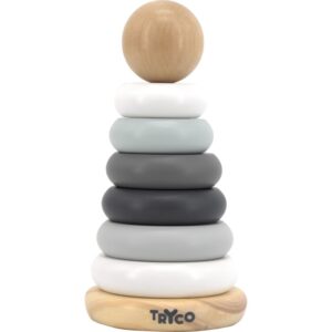 Tryco Wooden Ring Piramid jucarie din lemn 10m+ 1 buc-Țena