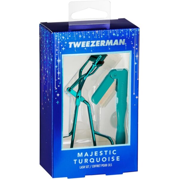 Tweezerman Majestic Turquoise set cadou pentru gene-Țena