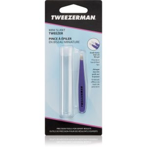 Tweezerman Mini Slant pensete cu varfurile tesite mini cu trusă de călătorie Lavender 1 buc-ro
