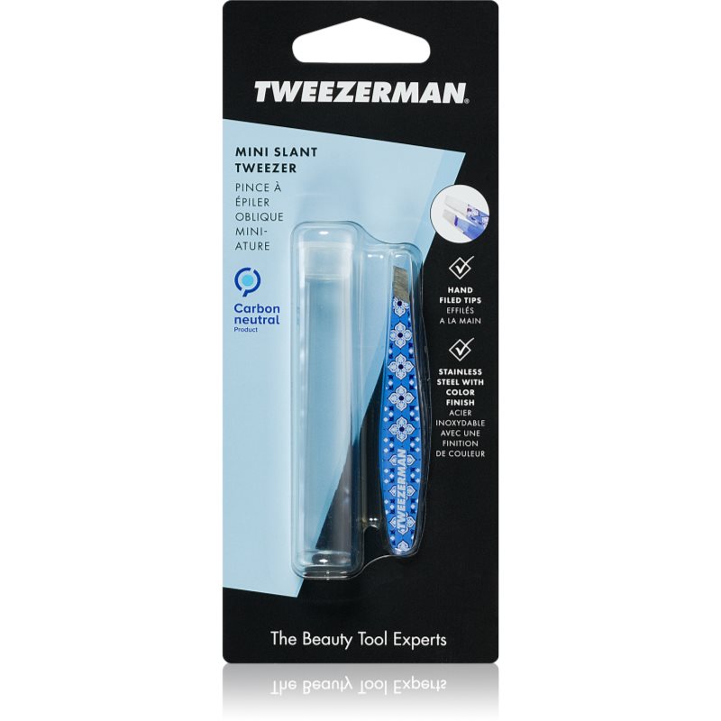 Tweezerman Mini Slant pensete cu varfurile tesite mini cu trusă de călătorie Lisbon Sea 1 buc-ro