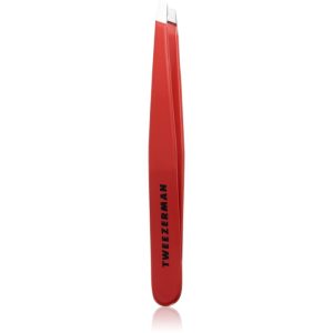 Tweezerman Studio Collection Stainless Steel Slant pensete cu varfurile tesite Signature Red 1 buc-Țena