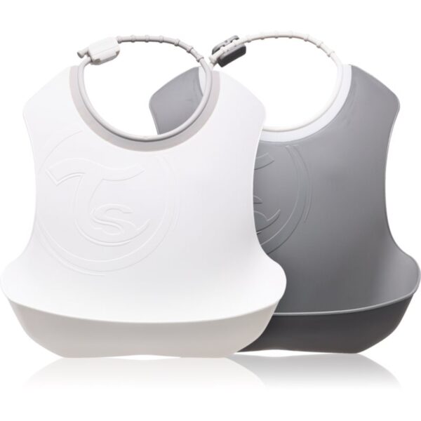 Twistshake Bib bavețică 4+m Pastel Grey White 2 buc-ro