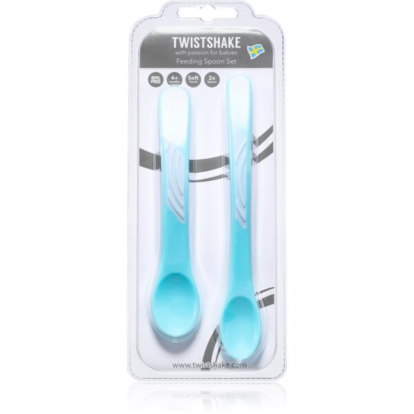 Twistshake Feeding Spoon Set linguriță 4+m Pastel Blue 2 buc-Țena