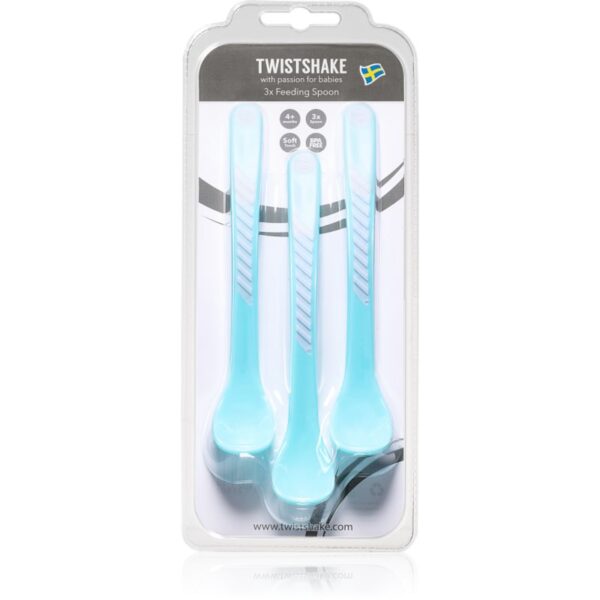 Twistshake Feeding Spoons linguriță 4+m Pastel Blue 3 buc-Țena
