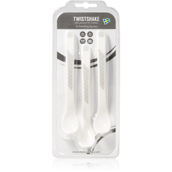 Twistshake Feeding Spoons linguriță White 4 m+ 3 buc-Țena