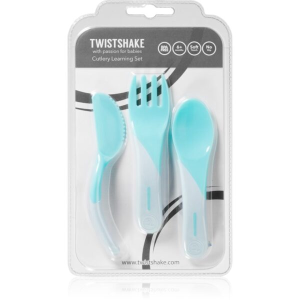 Twistshake Learn Cutlery tacâmuri Blue 6 m+ 3 buc-Țena