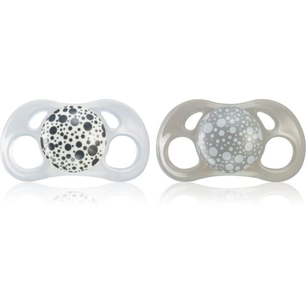 Twistshake Orthodontic 6m+ suzetă Grey+White 2 buc-Țena
