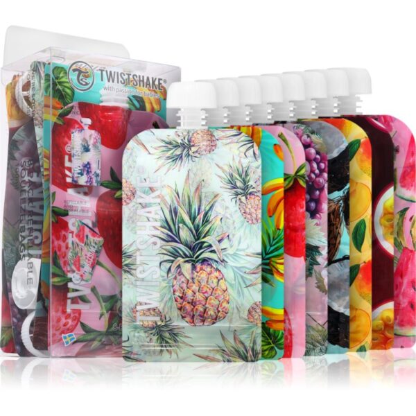 Twistshake Squeeze Bag săculeț pentru mâncare 8x100 ml-Țena