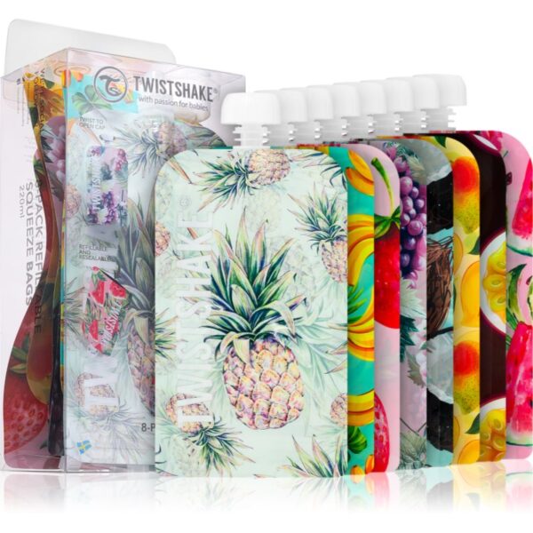 Twistshake Squeeze Fruit săculeț pentru mâncare 8x220 ml-Țena