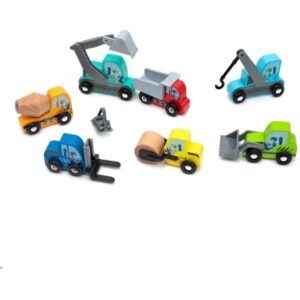 UMU Toys Construction vehicles jucărie cu activități din lemn 3y+-ro