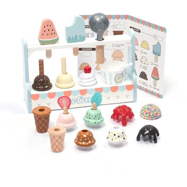 UMU Toys Ice cream set jucărie cu activități din lemn 3y+ 1 buc-Țena