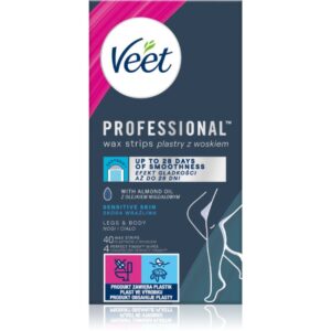 Veet Professional Sensitive Skin benzi depilatoare cu ceara rece pentru piele sensibila 40 buc-Țena