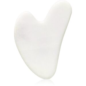 Venoc Guasha white marble massage stone accesoriu de masaj pentru fata si decolteu 1 buc-ro