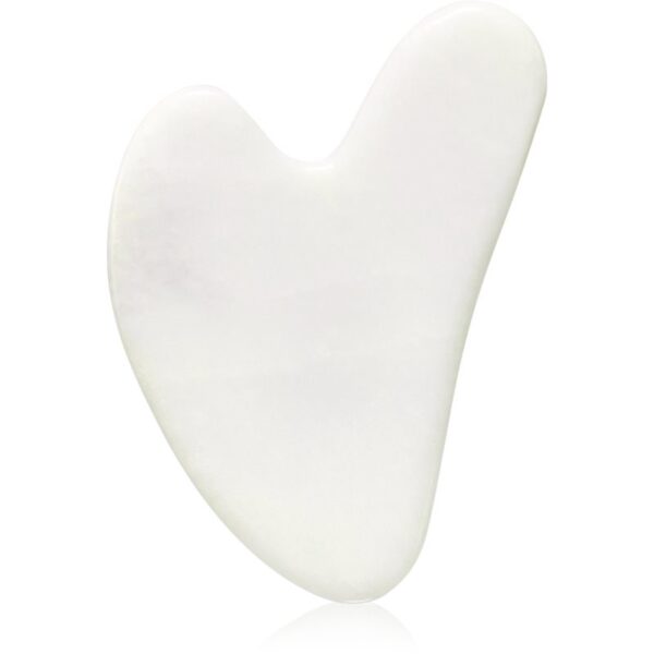 Venoc Guasha white marble massage stone accesoriu de masaj pentru fata si decolteu 1 buc-ro