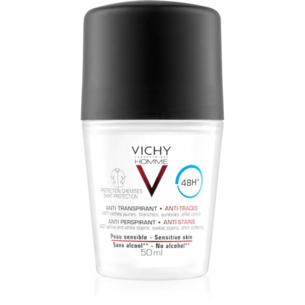 Vichy Homme Deodorant antiperspirant împotriva petelor albe și galbene 48 de ore 50 ml-Țena