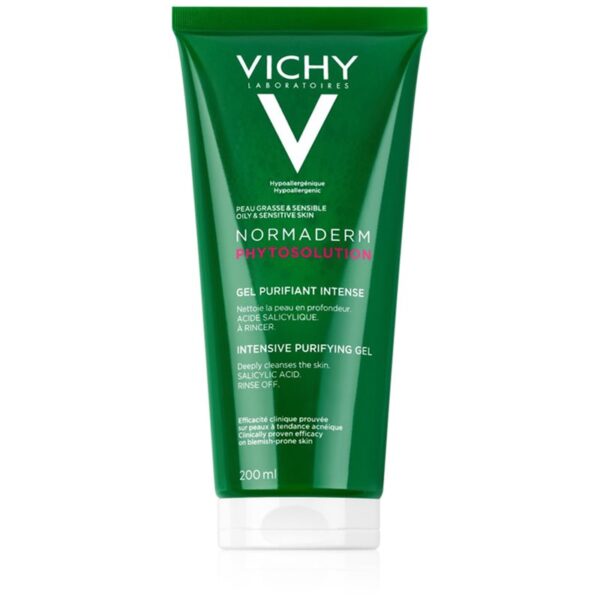Vichy Normaderm Phytosolution gel intens pentru curatare impotriva imperfectiunilor pielii cauzate de acnee 200 ml-ro