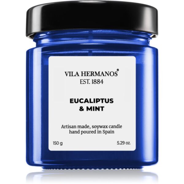 Vila Hermanos Apothecary Cobalt Blue Eucalyptus & Mint lumânare parfumată 150 g-ro